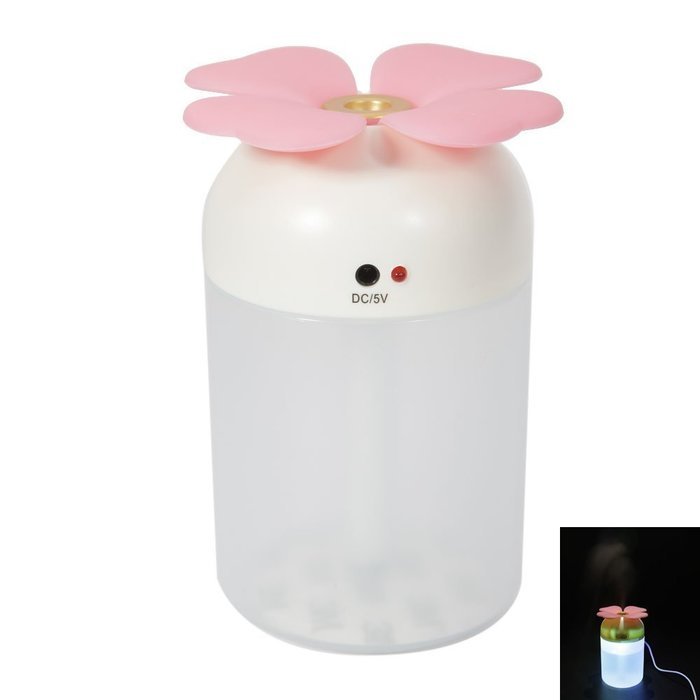 FCH 180mL 2W Dual-purpose Four-leaf Clover Shape Colorful Light Night Lamp Humidifier