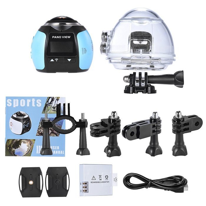 Andoer 360 Degree Wifi 2448P 30FPS 16M Fisheye Film Source Panorama Camera for Virtual Glasses VR Action Sports... N26