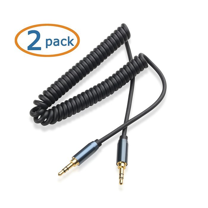 Cable Matters 2-Pack, Gold Plated 3.5mm Stereo Audio Cable in Black 3 Feet N6