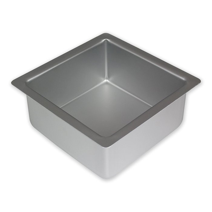 PME Square 8" x 8" x 3" Seamless Professional Aluminum Baking Pan, Silver