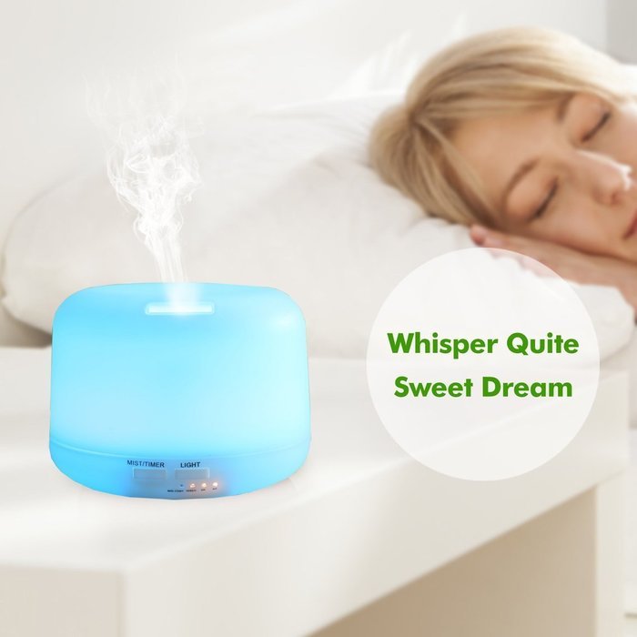 LXS 300ml Aromatherapy Essential Oil Diffuser Ultrasonic Air Humidifier with 4 Timer Settings 7 LED Color Changing...