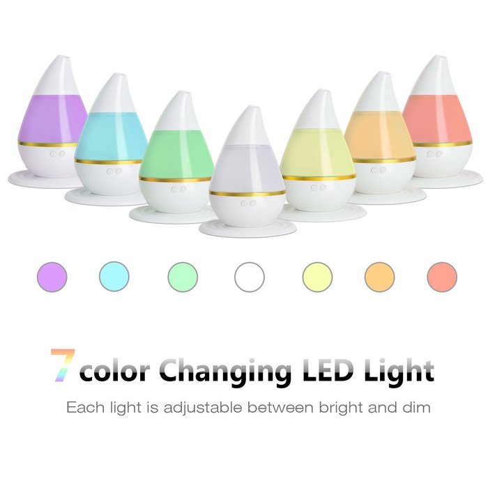 Cool Mist Aroma Humidifier，GREEN JUNGLE Portable Essential Oil Diffuser Aromatherapy, 5 Color LED Lights Changing...