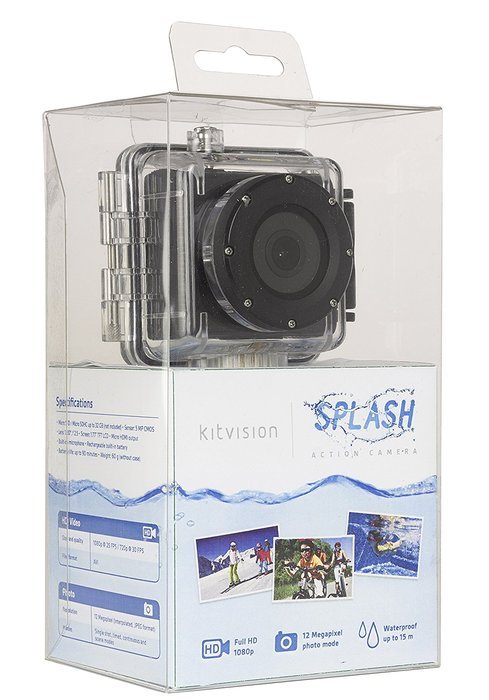 Kitvision Splash Waterproof Full HD 1080p Action Camera with Mounting Accessories and Waterproof Diving Case -... N10