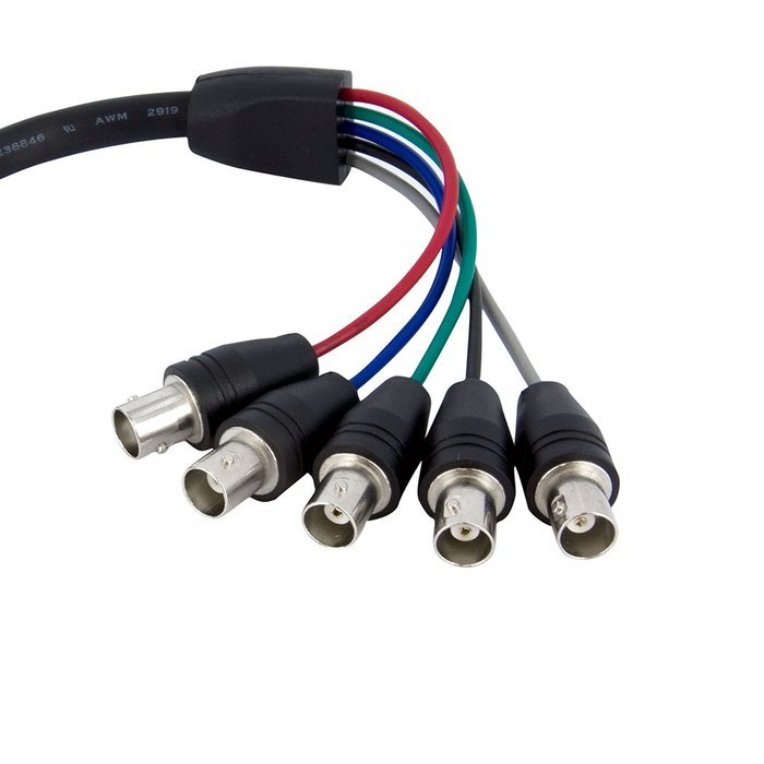 StarTech.com 6-Feet Coax HD15 VGA to 5 BNC Monitor Cable - M/M (VGABNC5) N2