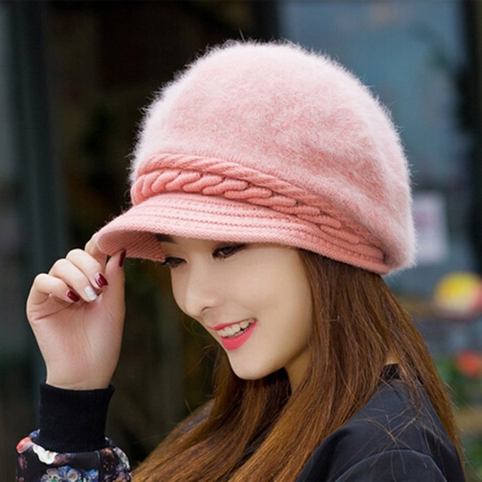 KAKA(TM) Women Girl Korean Stylish Peaked Cap Plush Winter Warm Hat N2