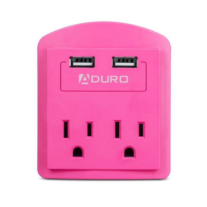 Aduro&reg; SURGE Travel Size Power Portable Mini 300 Joules Protector Multi Port Charging Station Hub with 2 Outlets... N14