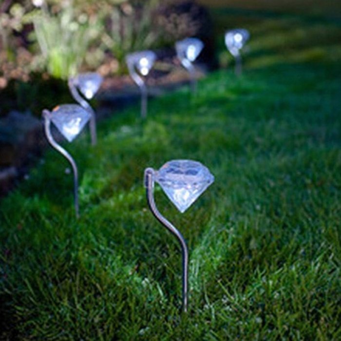 Spritech(TM) Clear Diamond Solar LED Outdoor Lighting Perfect for Path Patio Deck Driveway and Garden (Flower...