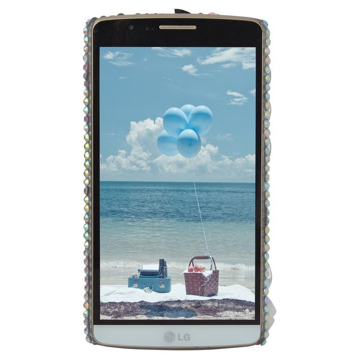 Spritech(TM) Bling Phone Case For LG K7/LG Tribute 5,3D Handmade Silver Crystal Flower Pendant Accessary Design... N6