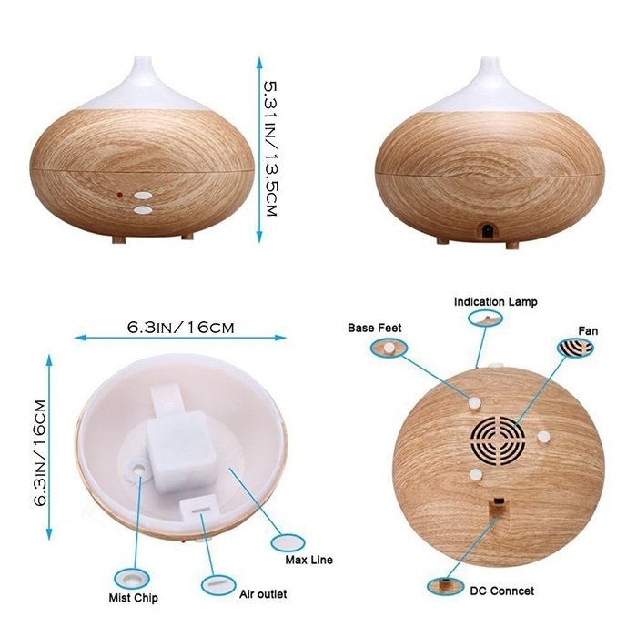300ml Ultrasonic Cool Mist Humidifier ,Essential Oil Aromatherapy Diffuser with 7 Colors LED and Waterless Auto... N22