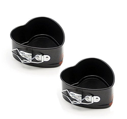 Astra Gourmet Set of 2 Mini Non-Stick Heart Springform Pan,4 by 2-Inch N5