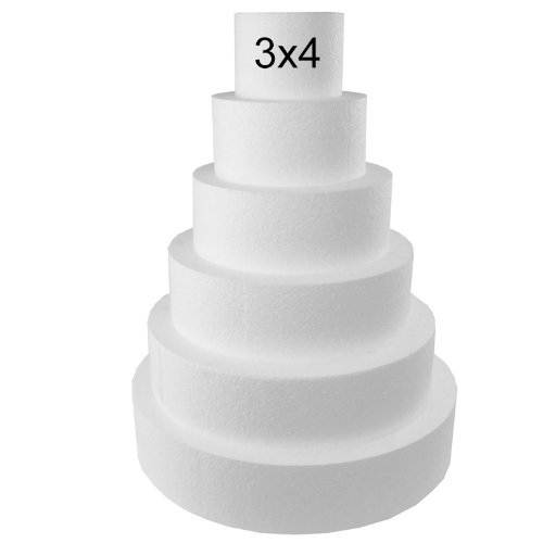 Round 3" Cake Dummies - Set of 4 (3" High by 4" 6" 8" 10") N5
