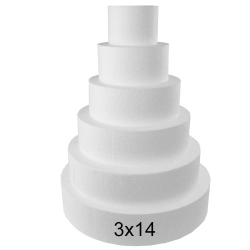 Round 3" Cake Dummies - Set of 4 (3" High by 4" 6" 8" 10") N6