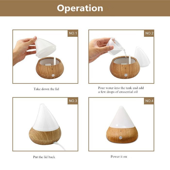 Topc Infrared Induction,Waterless Auto Shut-off,Wood Grain Aromatherapy Essential Oil Diffuser Portable USB Ultrasonic... N3