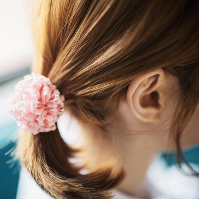 Yaheeda 3pcs Girl's Hair Bands Rubber Band Flower Decorated Hair Rope