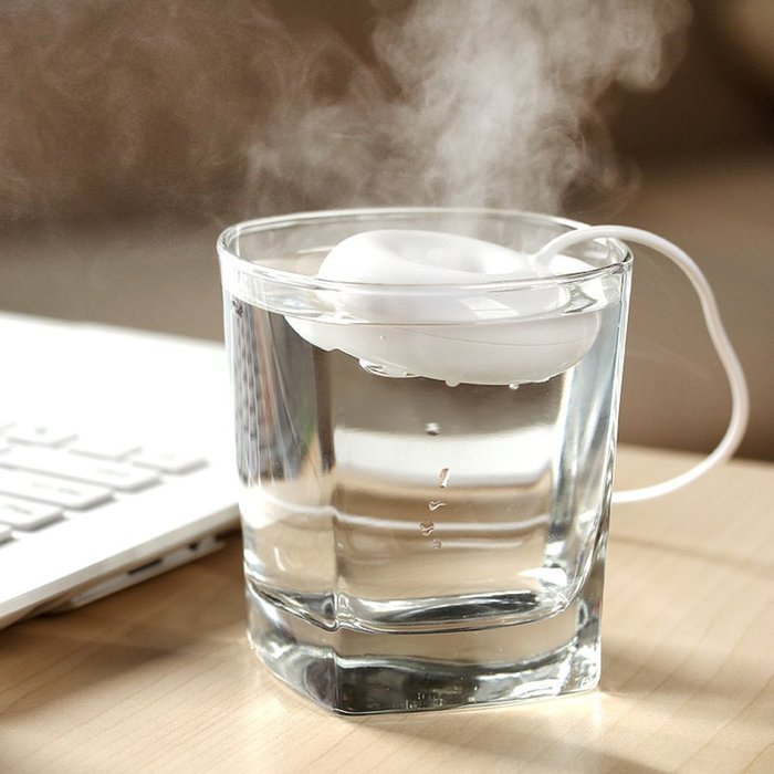 EasGear&reg; Pocket Size Cool Mist Ultrasonic Humidifier Portable Doughnut Shaped Mini Humidifier with USB Cable,...