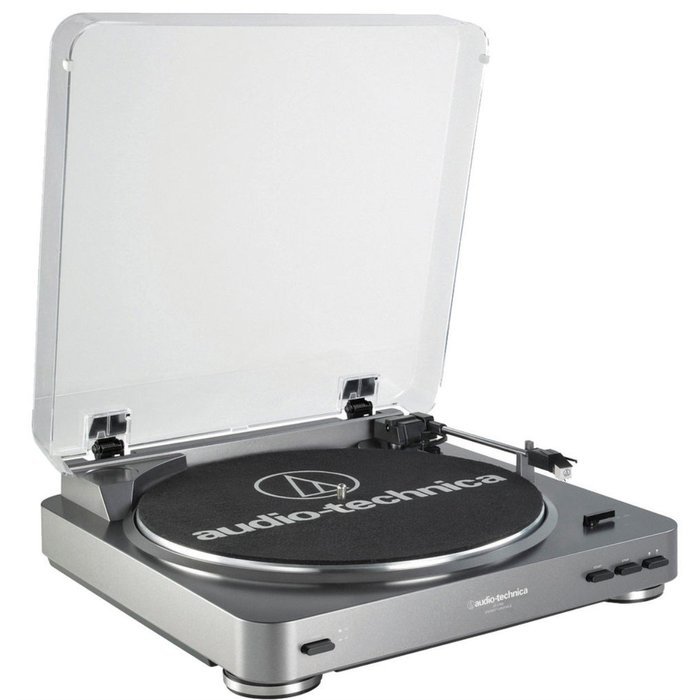 Audio-Technica AT-LP60-USB Automatic Turntable (Silver) + Discwasher RD-1006 Record Cleaning System