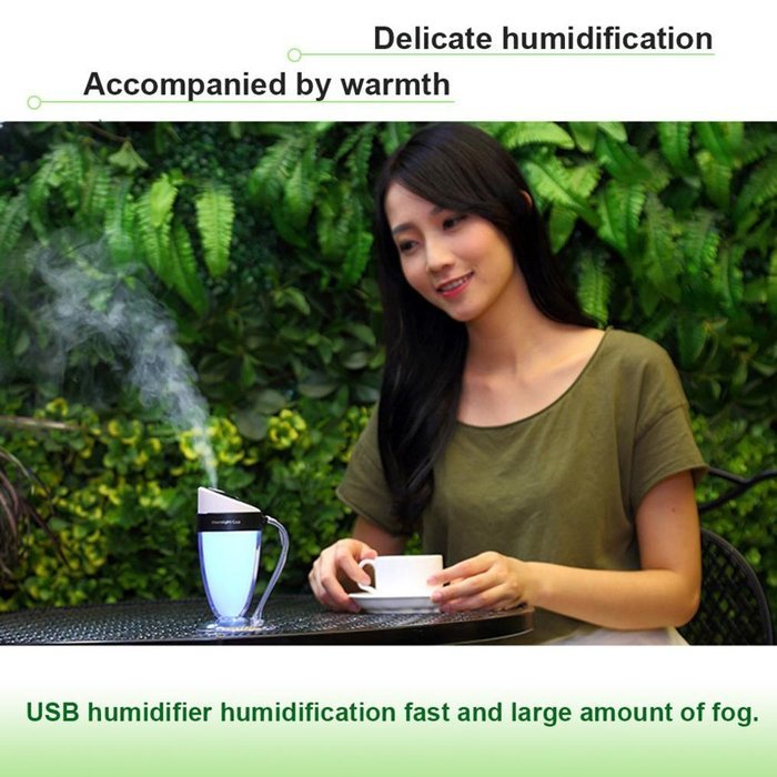 Putars Cool Mist Personal Humidifier-Portable Mini Travel Tabletop Humidifier-USB Rechargeable Ultrasonic with... N3