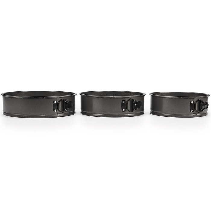 BLACK+DECKER 83394 Commercial Nonstick Spring Form Pan (Set of 3), Gray N3