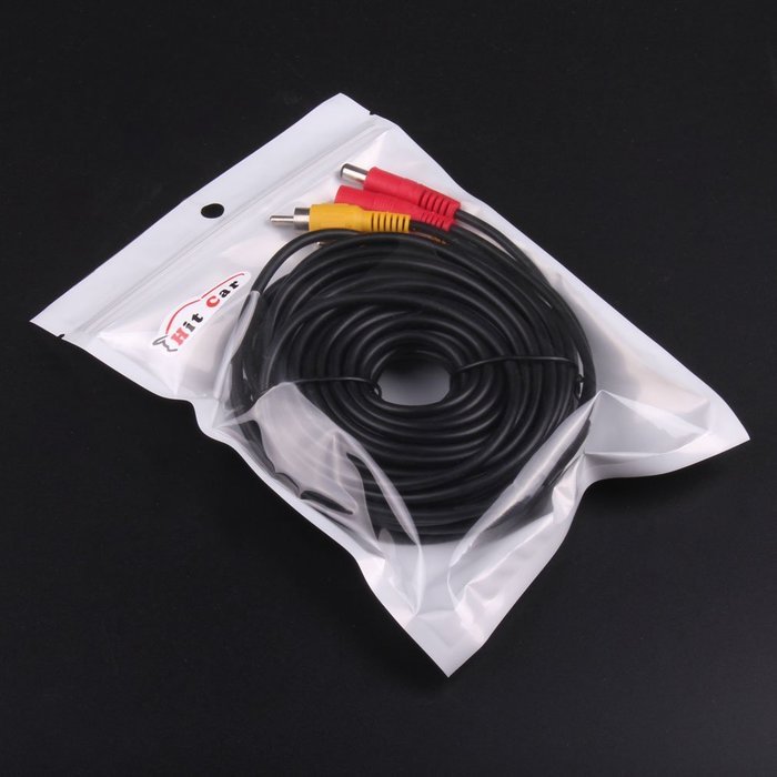 HitCar RCA DC Power Audio Video AV Extension Cable for CCTV Security, Car Tuck Bus Trailer Reverse Parking Camera... N4