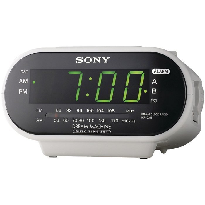 NEW SONY ICFC318WHITE AM/FM ALARM CLOCK RADIO -WHITE-WATCHES and CLOCKS