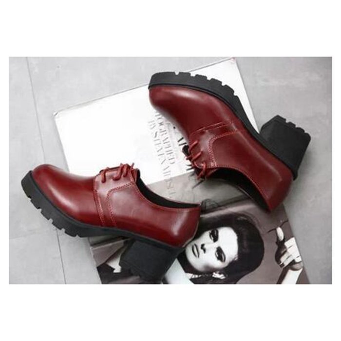 Spritech(TM) Fashion Non-slip Winter Chunky Heel British Style Ankle Boot Leather Boots for Girls Womens Wine... N3