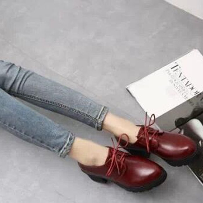 Spritech(TM) Fashion Non-slip Winter Chunky Heel British Style Ankle Boot Leather Boots for Girls Womens Wine... N6