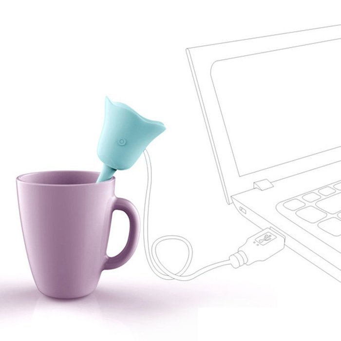 haoun Ultrasonic USB Humidifiers Air Cleaner Tulip Shaped - BLUE N2