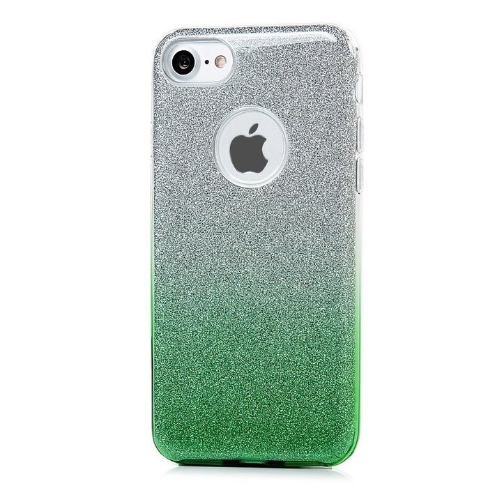 iPhone 7 Case (4.7 inch) - 3 in 1 High Protection Shockproof Soft TPU Rubber Outer Case + Shiny Sparkling PVC... N44