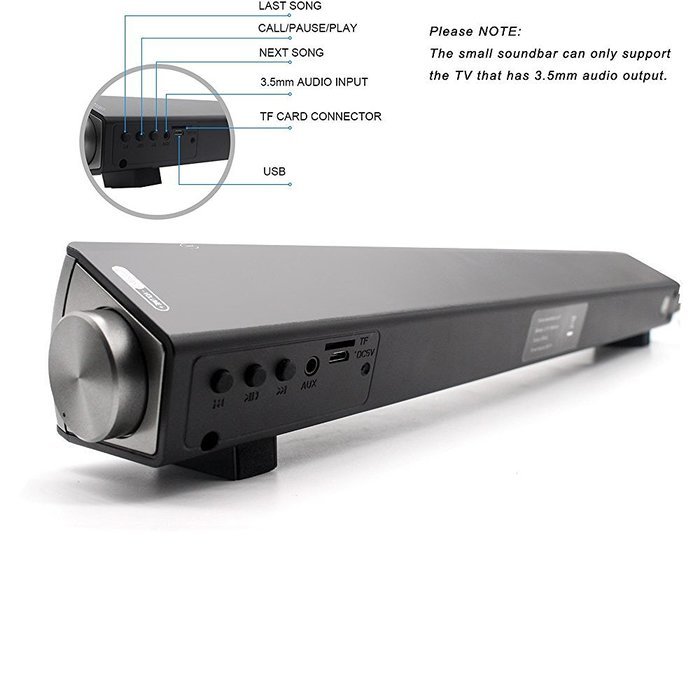 Lononvie Household TV Speaker,Wireless Bluetooth Soundbar(15.7in),10W with Subwoofer,Dual Drivers,Hands-free Calls... N2