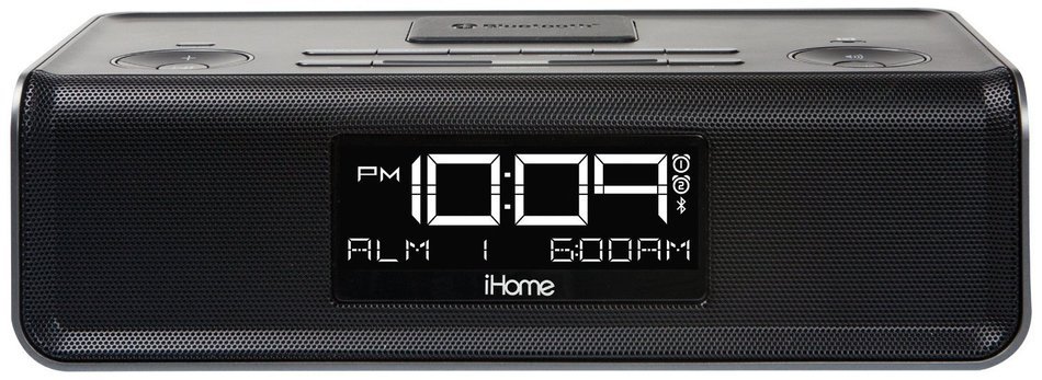 iHome All in One Bluetooth Dual Alarm Clock Radio with Large Easy to Read Backlit LCD Display N2