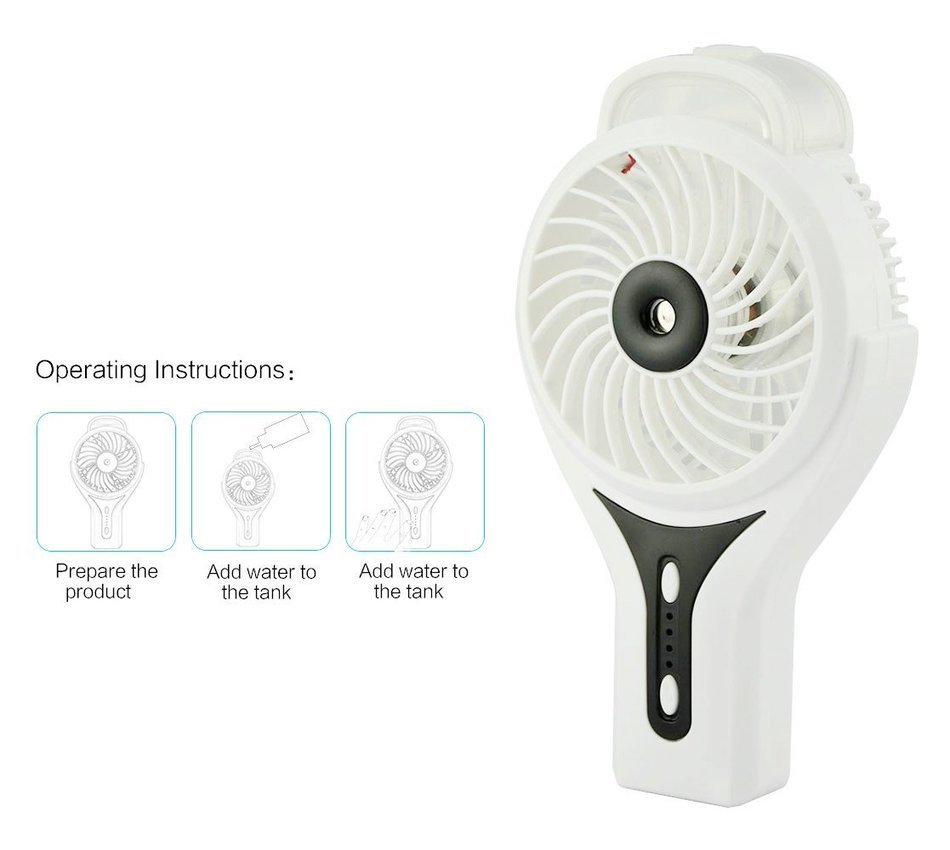 Welltop Mini Handheld USB Misting Fan with Personal Cooling Mist Humidifier Rechargeable Portable Mini Misting...