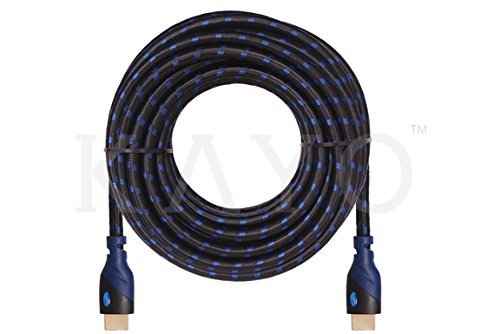 KAYO Hi-Speed HDMI2.0 Cable 30 FT/ Blue, Black Sleeve/ Supports Ethernet,3D,4K & Audio Return N2