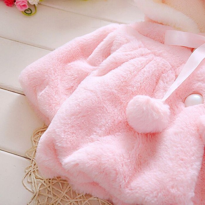 Yaheeda Girls Winter Plush Coat Kid's Rabbit Sweater Cloak Jacket Warm Clothes N2