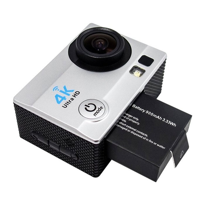 Homkm Q3H+ Basic 4K Full HD 1080p Action Camera MAX 30M Waterproof Camera 6 Glass + LED Lens 170&deg; Wide Angle (... N8