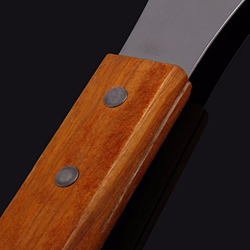 Kitchen Accessories Stainless Steel Beefsteak Shovel Spatula Flat Pan Turner with Wooden Grip N3