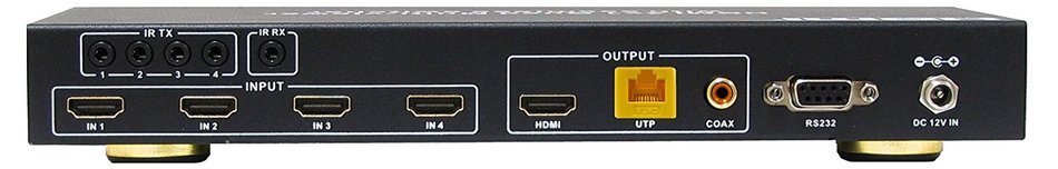 A-NeuVideo ANI-QUAD-MINI HDMI 4x1 Quad Multi-Viewer with Seamless Switcher and Cat6 Extender N6