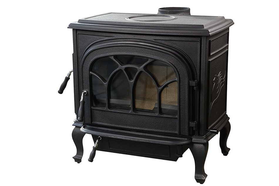 HorseFlame Extra Large Cast Iron Freestanding Wood Burning Stove HF737U Paint Black N2