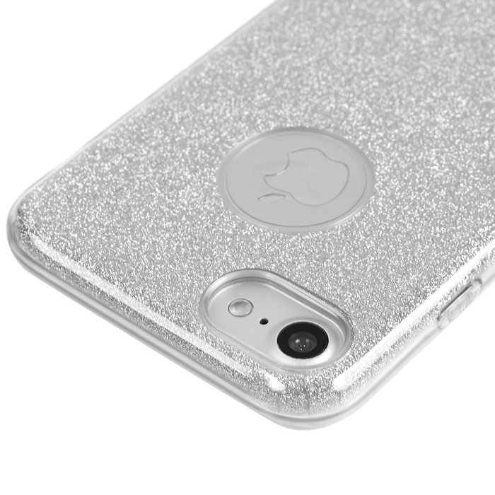 iPhone 7 Case (4.7 inch) - 3 in 1 High Protection Shockproof Soft TPU Rubber Outer Case + Shiny Sparkling PVC... N64