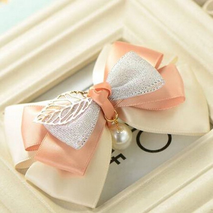 KAKA(TM) Women Girl Korean Stylish Stain Wine Red Bowknot Hair Clip Hairpin Sweet Accessories N2