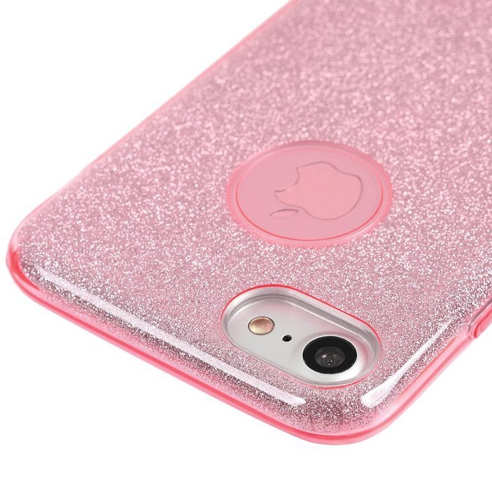 iPhone 7 Case (4.7 inch) - 3 in 1 High Protection Shockproof Soft TPU Rubber Outer Case + Shiny Sparkling PVC... N69