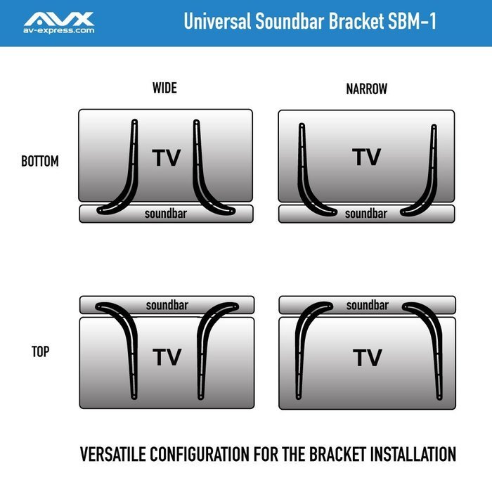 AVX Audio Universal Soundbar Bracket - part # 104-1550 N4
