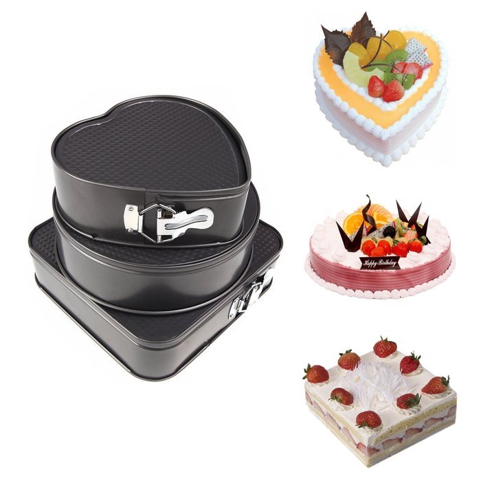 Springform Pan, Yummy Sam Non-Stick Leakproof Cheesecake Pan Cake Molds Springform Cake Pans Square Heart-Shaped... N5