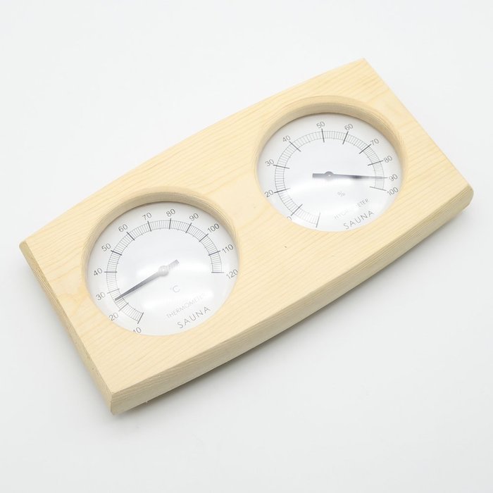 Double Sauna Wooden Hygrothermograph Thermometer Hygrometer Sauna Room Accessory