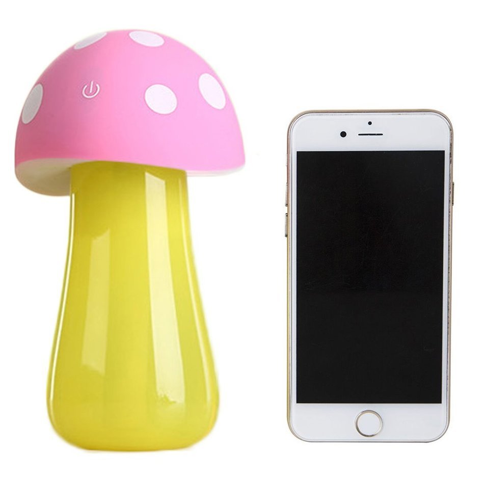Yquelle Mini USB Ultrasonic Humidifier Mushrooms Humidifier with LED Lighting Creative Gifts Ideal (Red) N7
