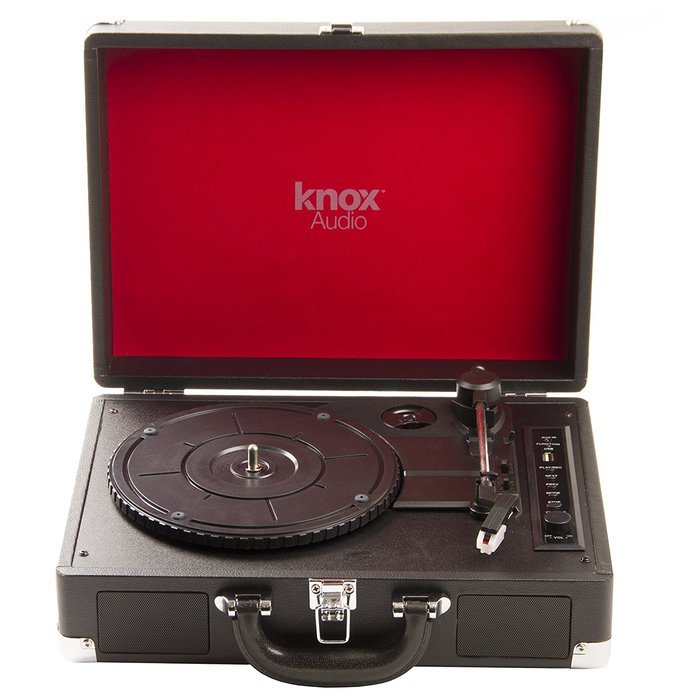 Knox Portable Bluetooth USB Turntable with Built-in Speakers (Black) N3