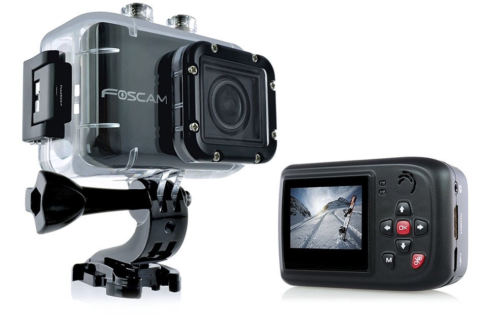 Foscam AC1080 Action Camera - HD 1080P, 12MP 3x Rapidshot, 170&deg; Viewing Angle, 1.5" LCD Viewscreen, Built-in Mic... N4