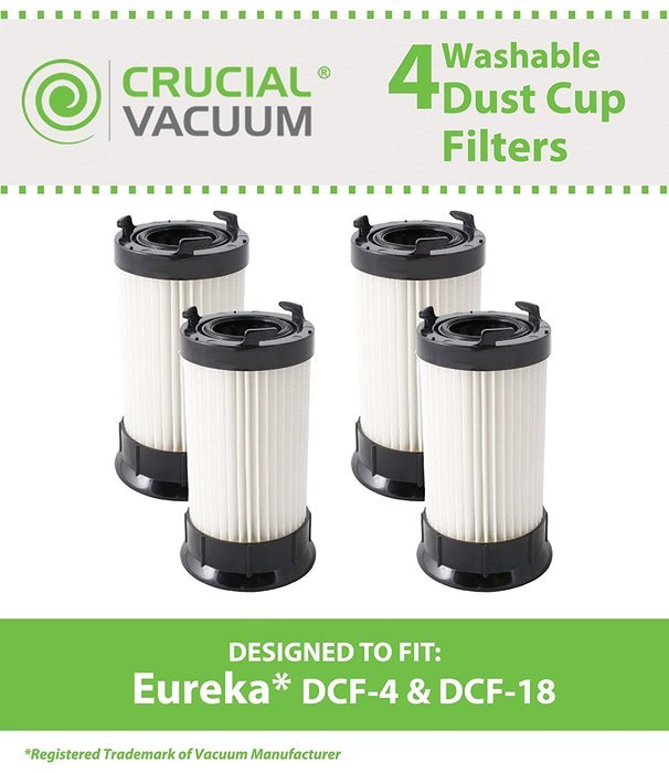 4 Eureka DCF-4 DCF-18 Washable & Reusable Long-Life Vacuum Filters, Replaces Eureka GE DCF1 DCF4 DCF18 Part #... N3