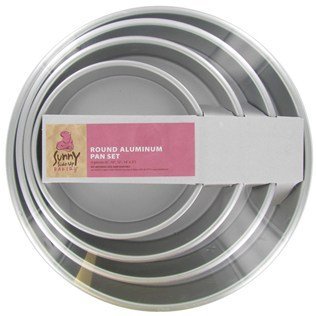 4-Tier 3" Deep Round Aluminum Pan Set