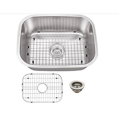 Schon SCSBL18 Undermount 18-Gauge Single Bowl Sink 23 7/16-Inch by 17 3/4-Inch, Stainless Steel by Schon