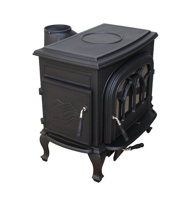 HorseFlame Extra Large Cast Iron Freestanding Wood Burning Stove HF737U Paint Black N4